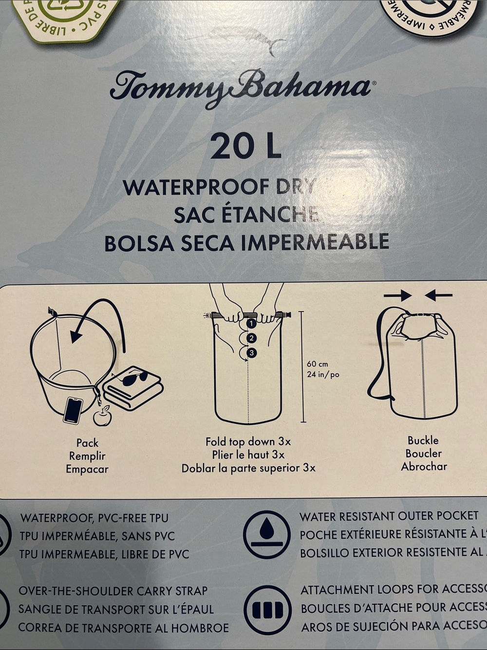 Tommy Bahama Navy Tropical Floral Waterproof Dry Bag - Picture 7 of 11